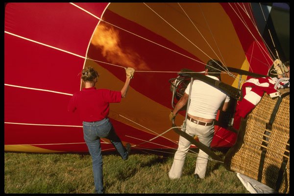 206073 Preparation Of Hot Air Balloons A4 Photo Print