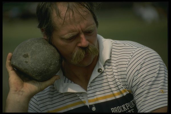 206087 Stone Put Contestant A4 Photo Print
