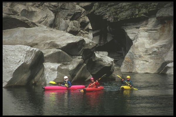 207031 Kayakers In Verzasca Valley A4 Photo Print