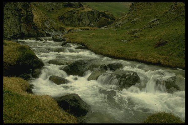 207046 Rushing Water, Julier Pass A4 Photo Print