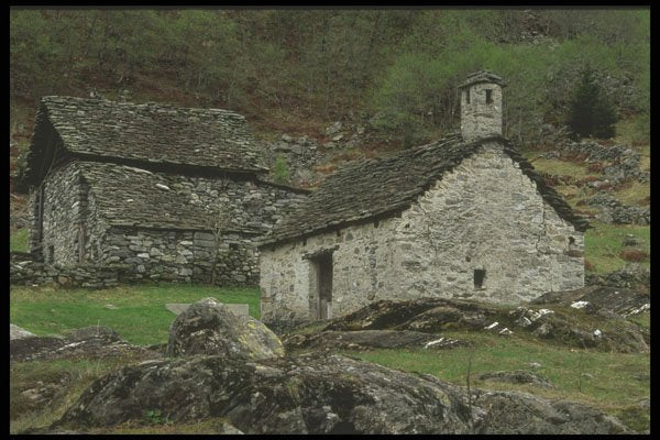 207047 Stone Houses A4 Photo Print