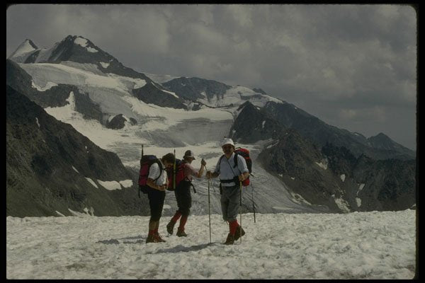 207062 Mountaineering On Stubai Glacier A4 Photo Print