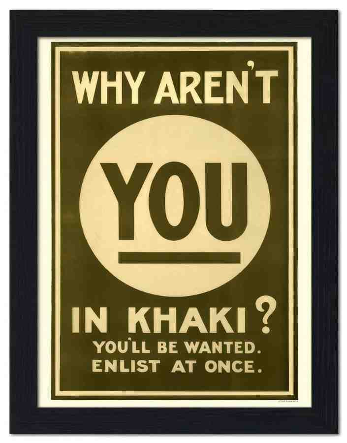 2085 why arent you in khaki war poster 2 Vintage Advert A4 Photo Print