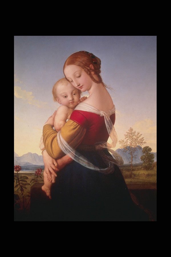 211038 Madonna And Child In Landscape , Italy A4 Photo Print