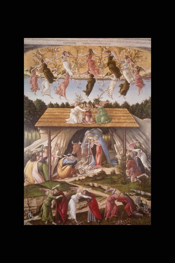 211066 Nativity, Crowded Stable In Landscape , Botticelli, Italy A4 Photo Print