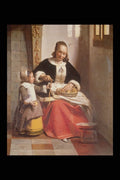 211068 Woman Peeling Apples With Child , De Hooch, Holland A4 Photo Print