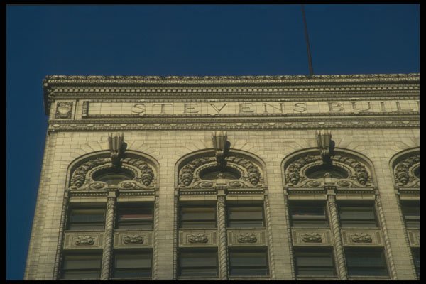 212015 Parapet Detail, Stevens Building, S. Michigan Ave. A4 Photo Print