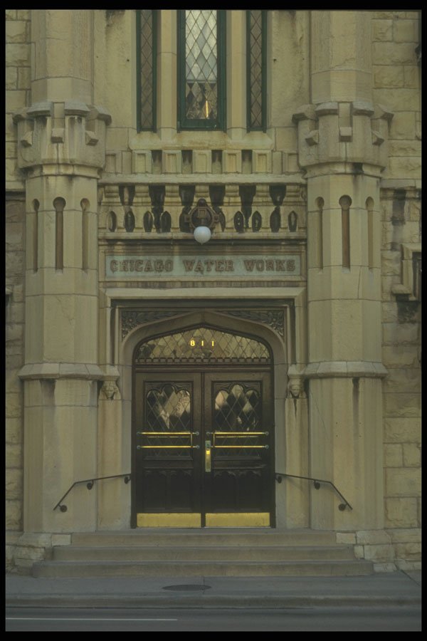 212024 Entrance, Chicago Water Tower And Pumping Station A4 Photo Print