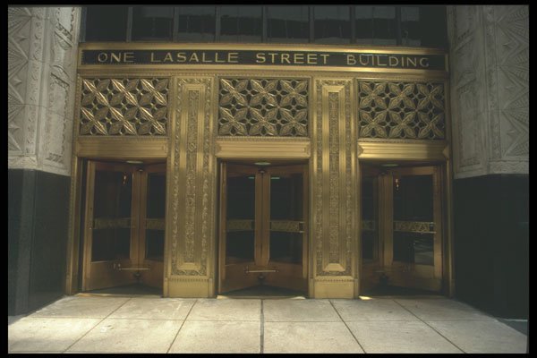 212050 Entrance, One Lasalle Street Building A4 Photo Print