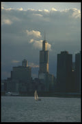 212071 Sears Tower From Lake Michigan A4 Photo Print