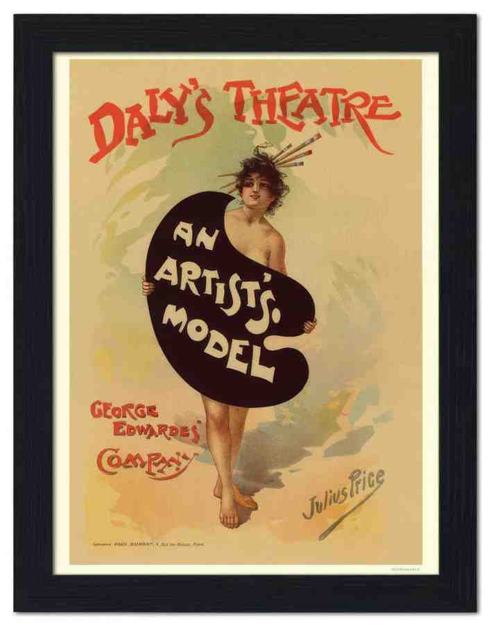 2124 an artists model theatre poster 2 Vintage Advert A4 Photo Print