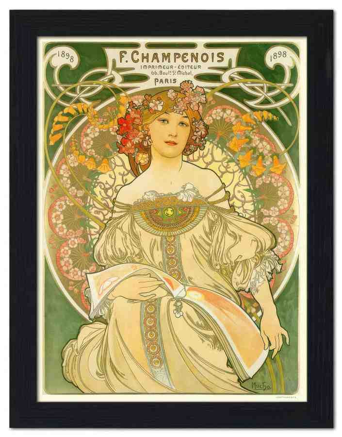 2127 champenois mucha 2 Vintage Advert A4 Photo Print