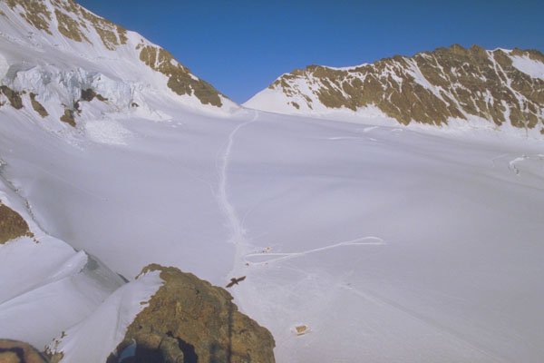 213056 Snow Tracks, Alps, Switzerland A4 Photo Print