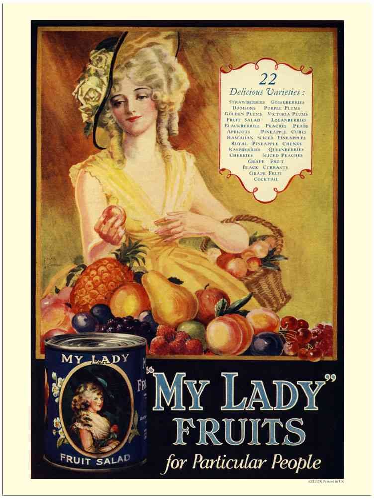 2137K My Lady Fruits Vintage Advert A4 Photo Print