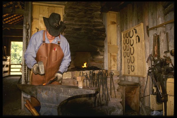 216008 A Blacksmith Provided New Shoes For The Pony Express A4 Photo Print