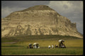 216035 Wagon Train Approaching Whiskey Rock, Nebraska A4 Photo Print