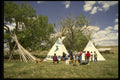 216076 A Break For Lunch Along The Trail Near Indian Teepees A4 Photo Print