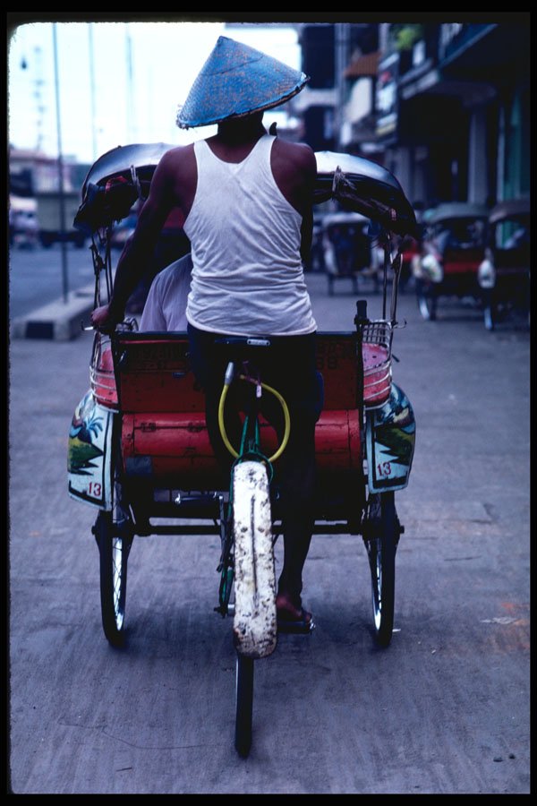 217050 Yogyakarta, A Becak At The End Of Its Shift A4 Photo Print