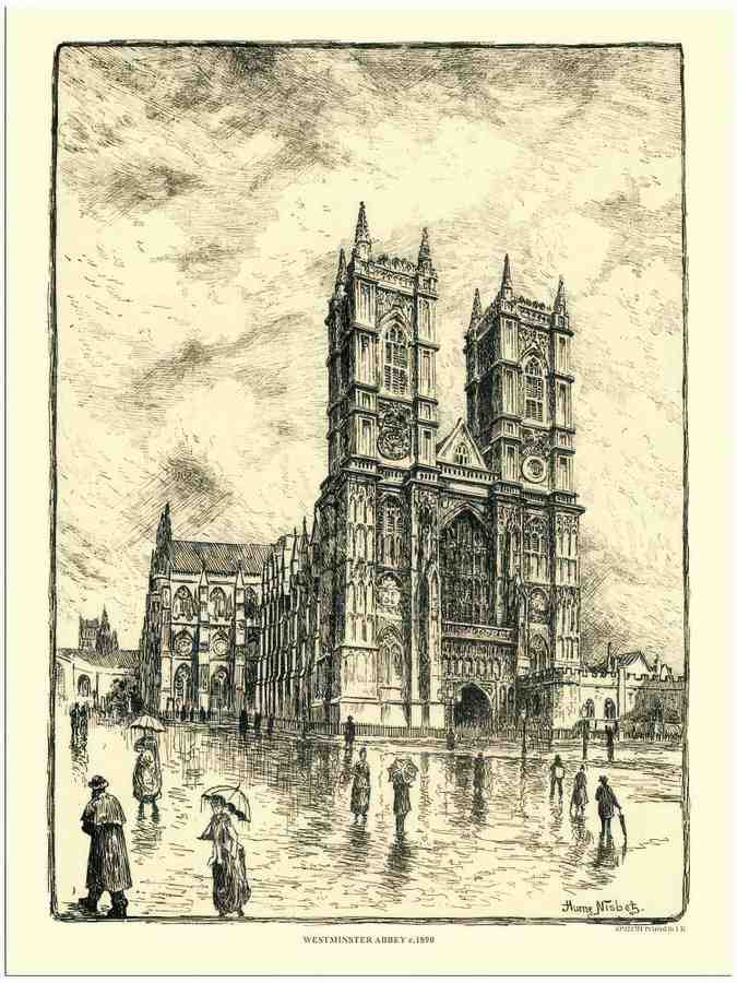 217H westminster abbey london 2 Vintage Advert A4 Photo Print