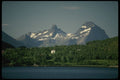 219002 Northern Coast With Forests And Snow capped Peak A4 Photo Print