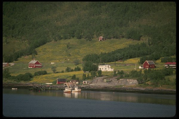 219016 Small Coastal Village Isolated Except By Water A4 Photo Print