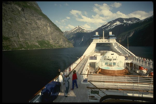 219020 Cruising A Fjord With Perpendicular Walls A4 Photo Print