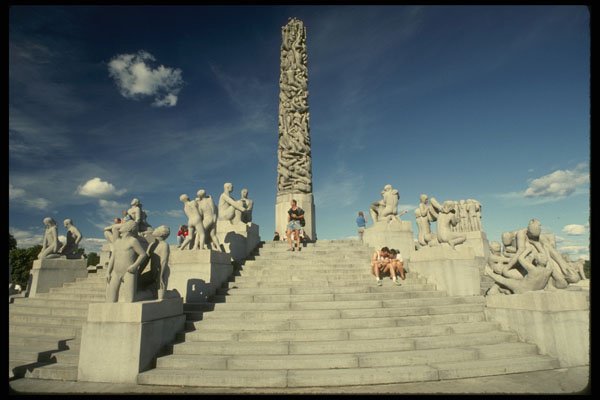 219044 Pillar And Sculpture, Vegeland Sculpture Park, Oslo A4 Photo Print