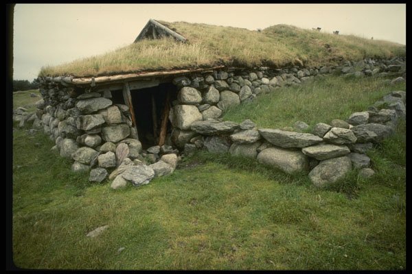 219063 A Sod roofed Stone Age Dwelling, Preserved In Stavanger A4 Photo Print
