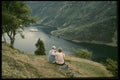 219079 A Couple High Above Geiranger Fjord A4 Photo Print