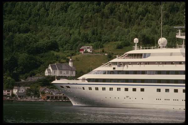 219083 Anchored Offshore, Geiranger Fjord A4 Photo Print