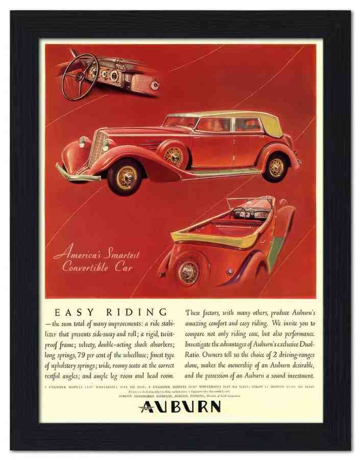 2197 auburn art deco car advert 2 Vintage Advert A4 Photo Print