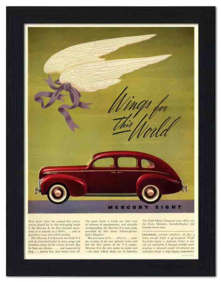 2199 mercury eight art deco car advert 2 Vintage Advert A4 Photo Print