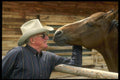 220035 Cowboy Relating To His Favorite Horse A4 Photo Print