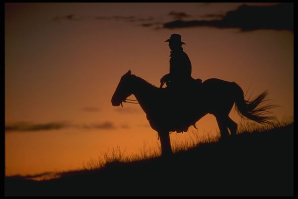 220085 Cowboy Enjoying Western Sunset After A Hard Day's Work A4 Photo Print