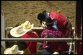 220087 Rider In The Chute Preparing For Launch At Calgary Stampede A4 Photo Print