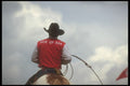 220093 Pick Up Man Using Rope To Herd Bull Out Of Ring A4 Photo Print
