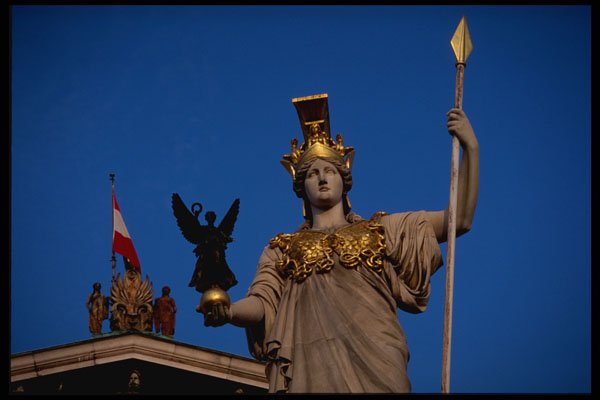 222003 Athena Statue, National Parliament, Vienna A4 Photo Print