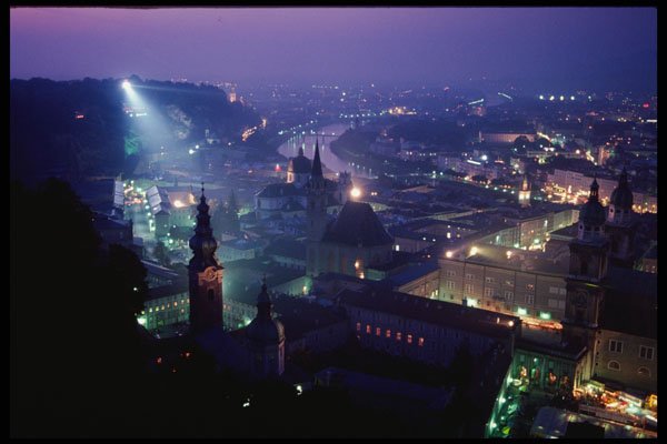 222069 Night View From The Fortress To Old Town A4 Photo Print
