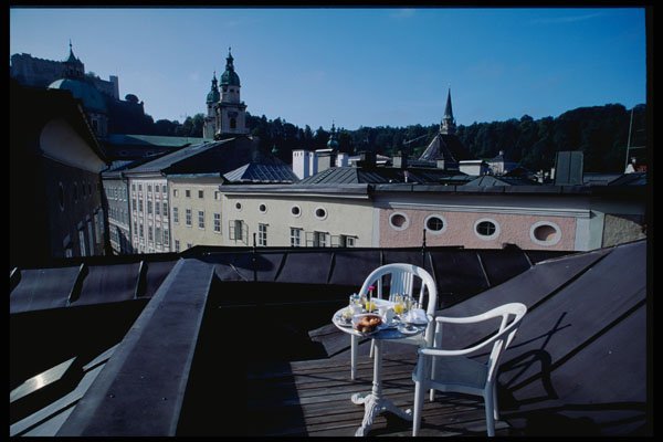222096 Old Town Rooftop Breakfast, Hotel Alstadt A4 Photo Print