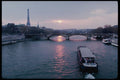 223001 Bateau mouche On The Seine, With Eiffel Tower In The Background A4 Photo Print
