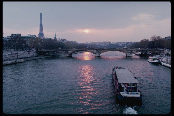 223001 Bateau mouche On The Seine, With Eiffel Tower In The Background A4 Photo Print