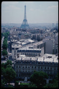 223003 View Of Parisian Rooftops, With Eiffel Tower In The Background A4 Photo Print