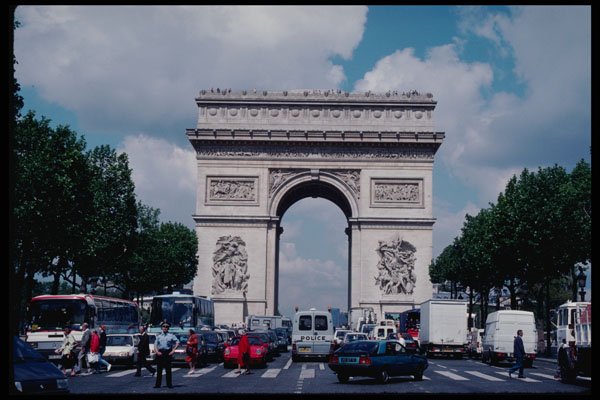 223009 Traffic In Front Of The Arc De Triomphe, Paris A4 Photo Print