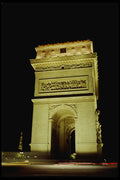 223010 Arc De Triomphe At Night, Paris A4 Photo Print