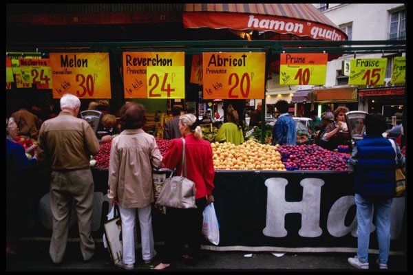 223075 Sidewalk Market Stalls, Paris A4 Photo Print