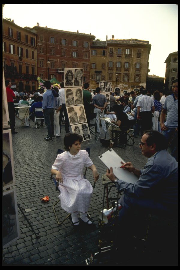 224024 Sunday Afternoon, Piazza Navona, Rome A4 Photo Print