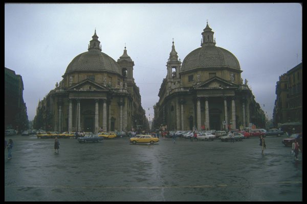 224026 Twin Churches, Piazza Del Popolo, Rome A4 Photo Print