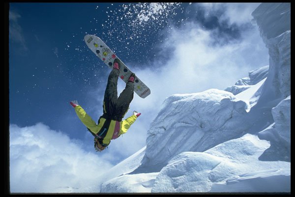 225001 Back Flip, Snowboard, Austria A4 Photo Print
