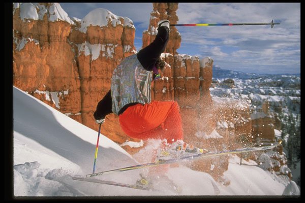 225021 Powder Skiing, Bryce Canyon, USA A4 Photo Print