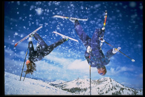225041 Pole Flip, Ski Aerobatic, Squaw Valley, USA A4 Photo Print